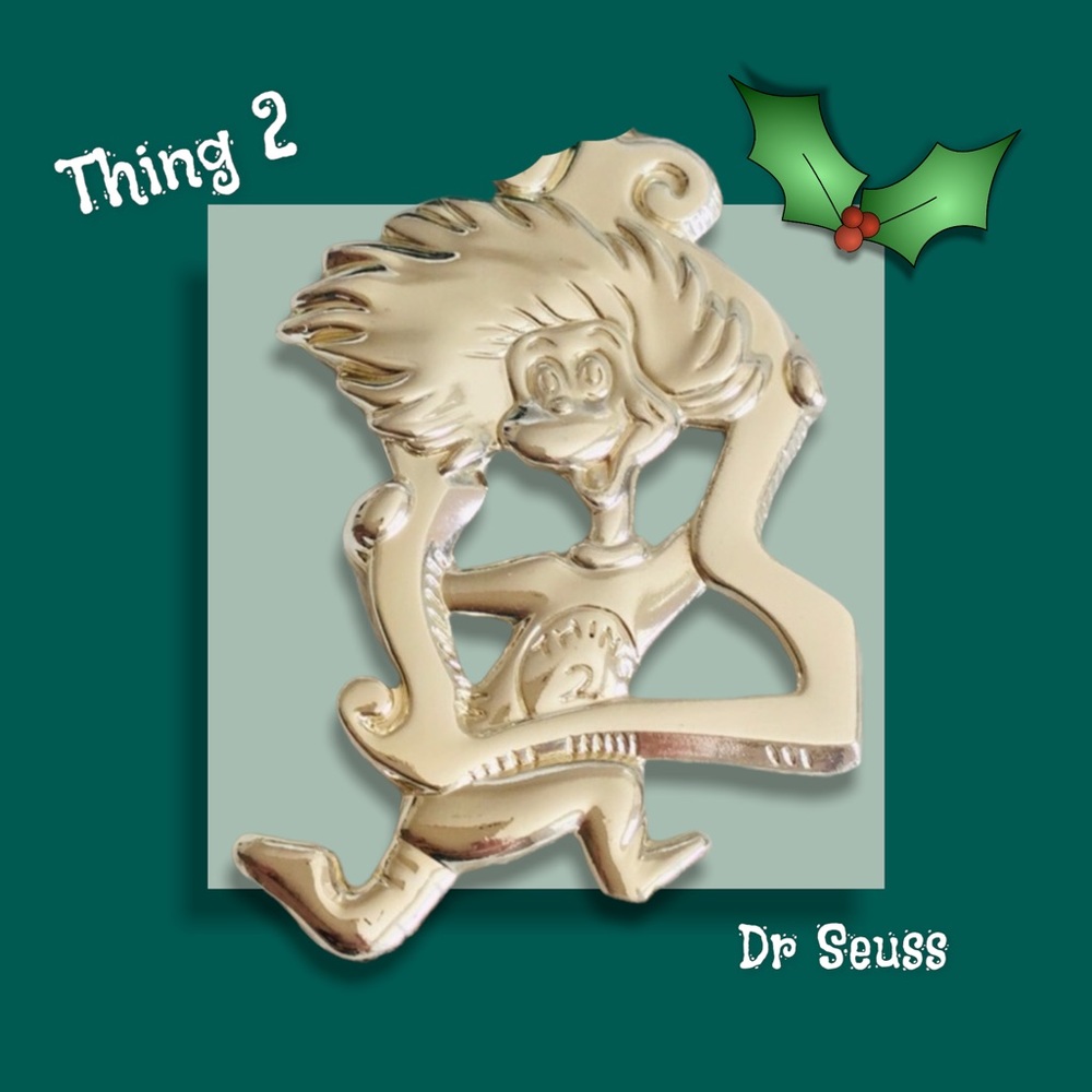 Dr Seuss "Thing 2" Silver Christmas Ornament